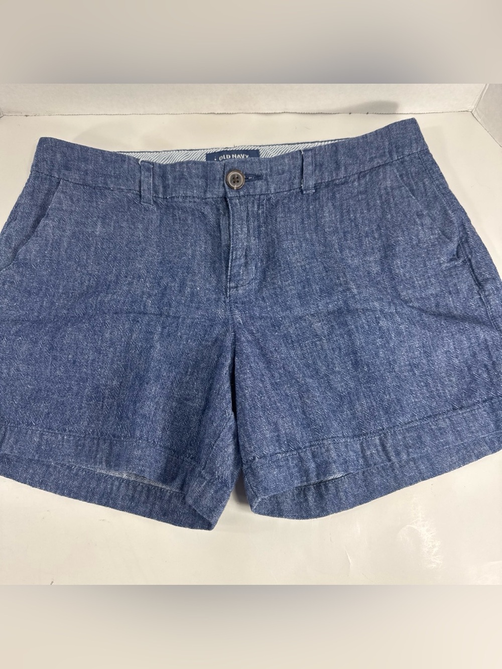 Old Navy Blue Linen-Blend Women's Shorts